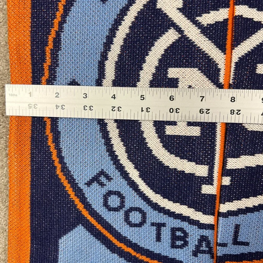 Adidas Unisex OSFA Blue Orange Winter Fringe New York City FC MLS Scarf‎ NWT
